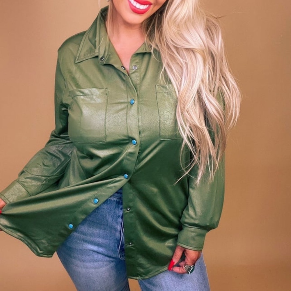 NEW! Green Button Down Shirt